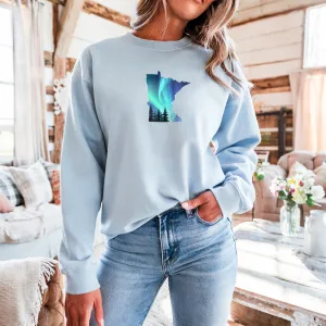 "Minnesota Northern Lights" Relaxed Fit Classic Crew Unisex Sweatshirt