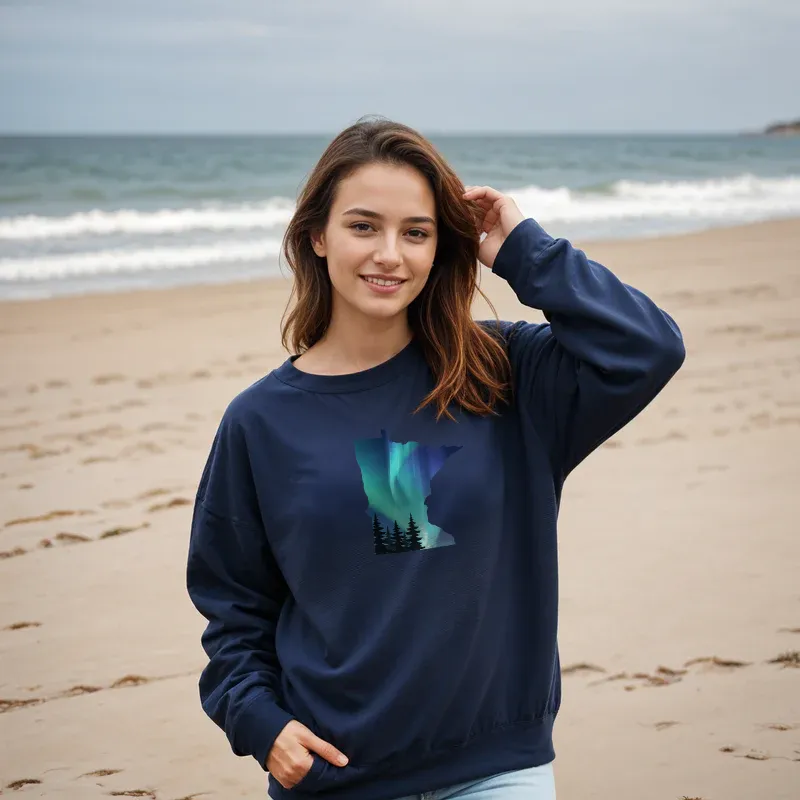 "Minnesota Northern Lights" Relaxed Fit Classic Crew Unisex Sweatshirt
