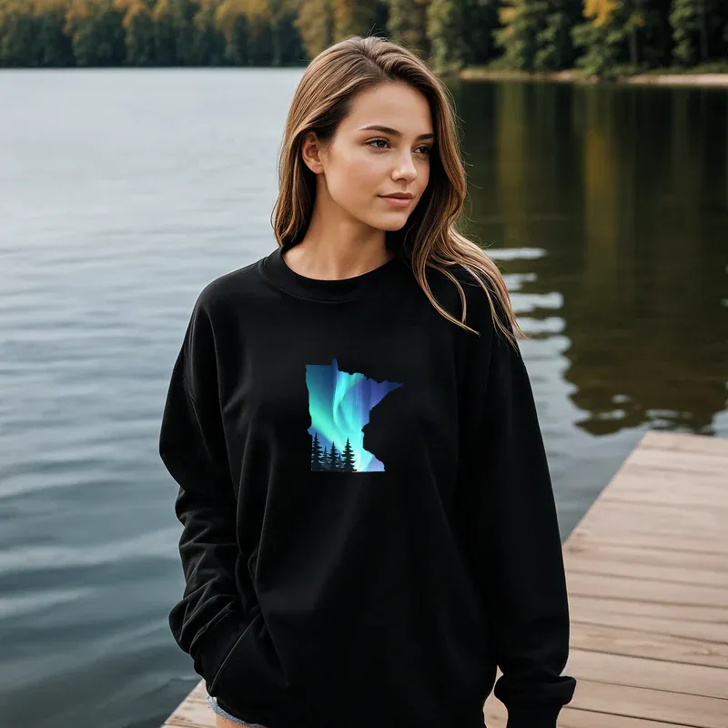 "Minnesota Northern Lights" Relaxed Fit Classic Crew Unisex Sweatshirt