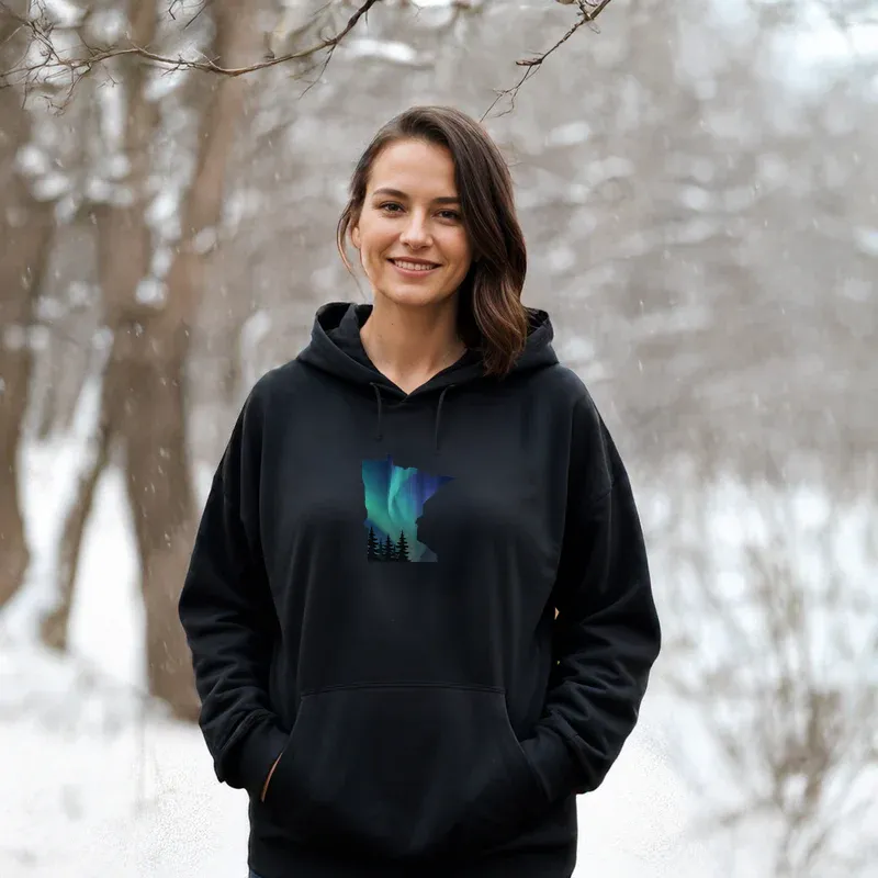 "Minnesota Northern Lights" Relaxed Fit Classic Unisex Hoodie