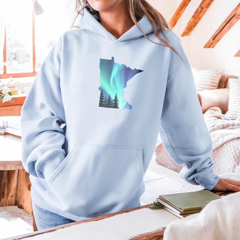 "Minnesota Northern Lights" Relaxed Fit Classic Unisex Hoodie