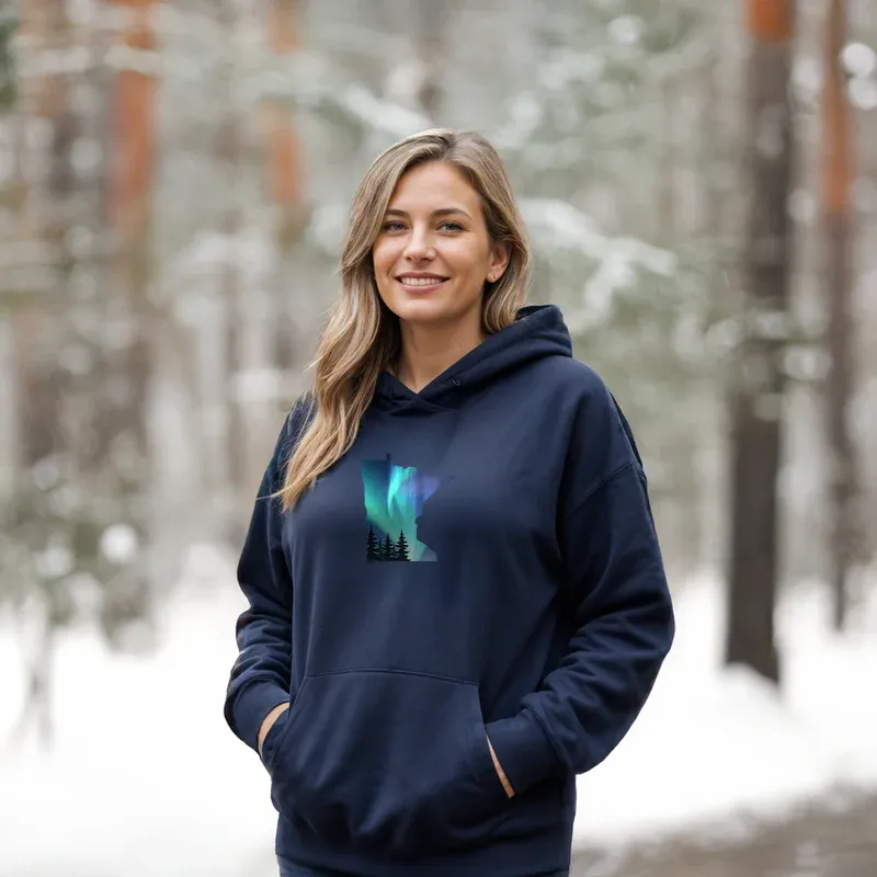 "Minnesota Northern Lights" Relaxed Fit Classic Unisex Hoodie