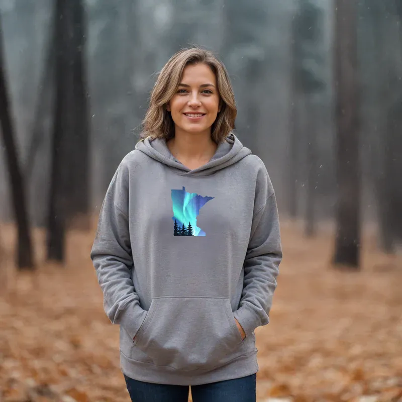 "Minnesota Northern Lights" Relaxed Fit Classic Unisex Hoodie