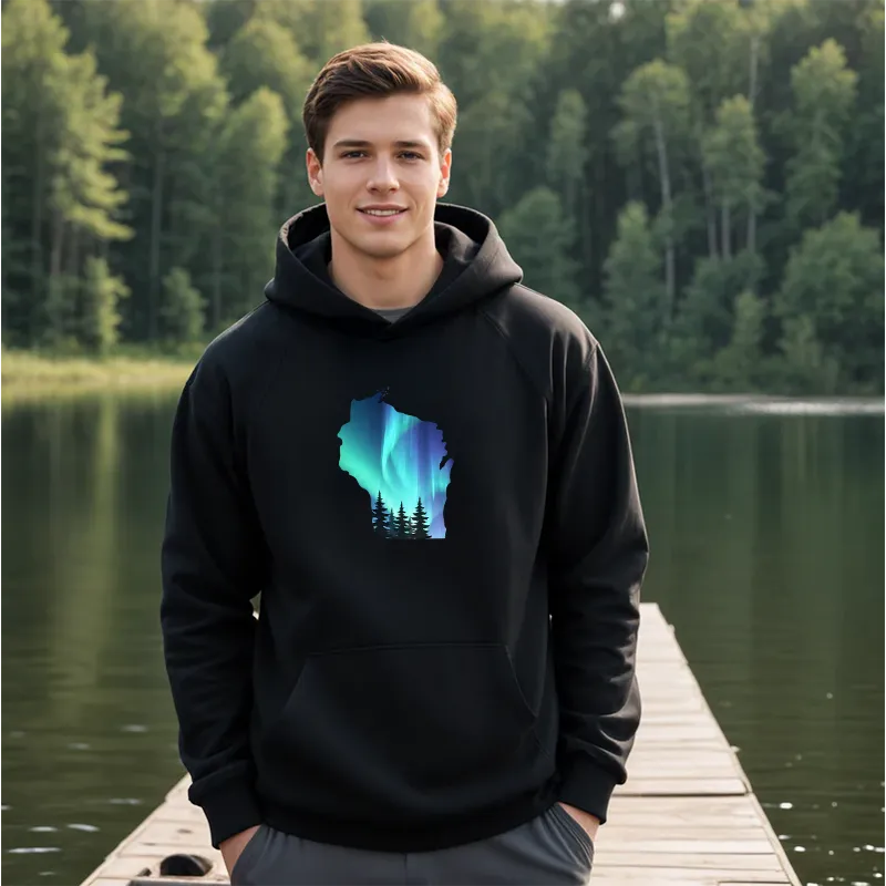 "Wisconsin Northern Lights" Men's Classic Hoodie