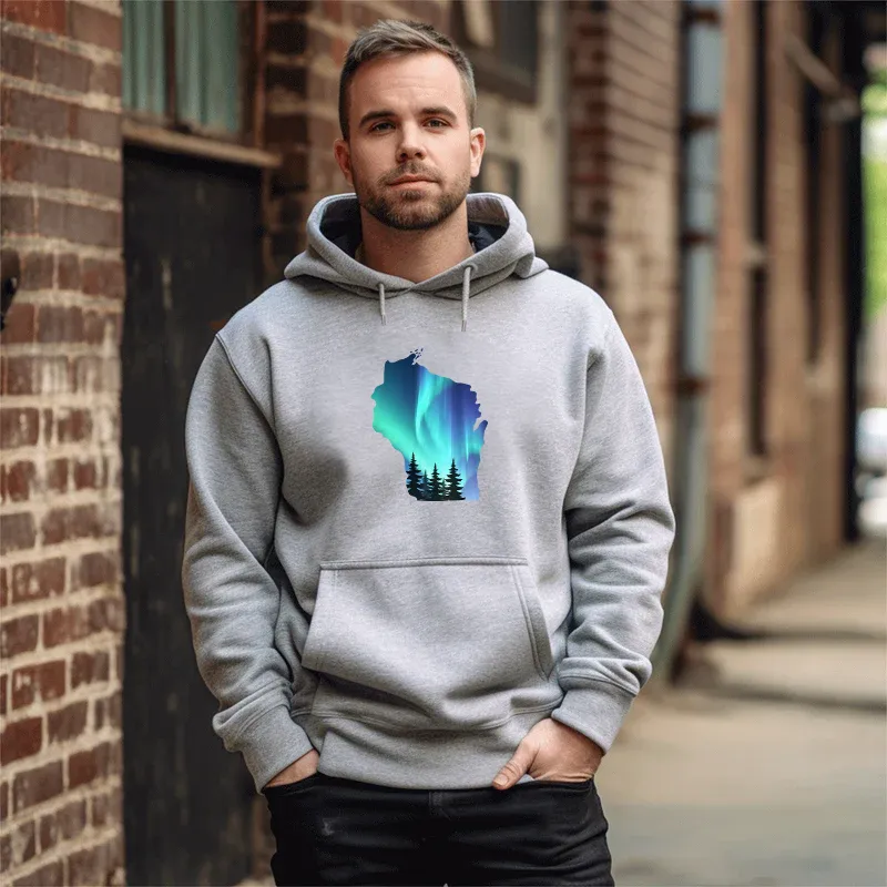 "Wisconsin Northern Lights" Men's Classic Hoodie