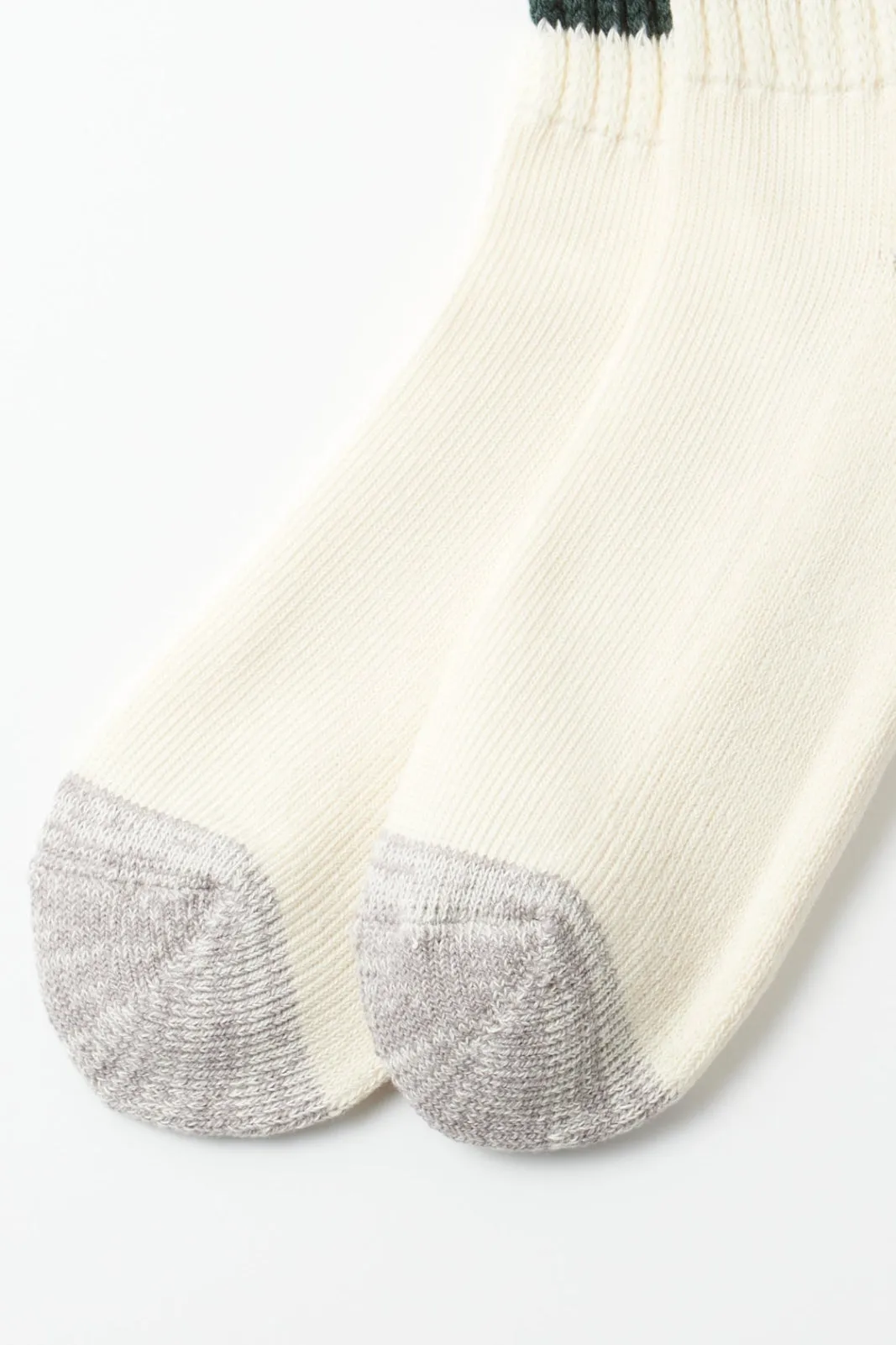 R1255 Coarse Ribbed Oldschool Crew Sock D. Green/Yellow