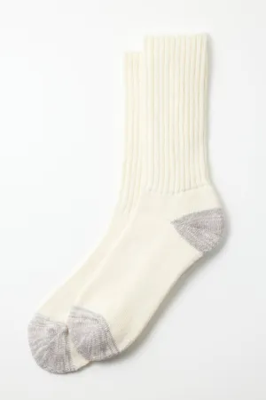 R1255 Coarse Ribbed Oldschool Crew Sock Ecru