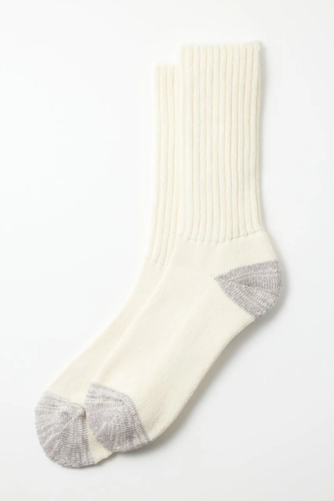 R1255 Coarse Ribbed Oldschool Crew Sock Ecru