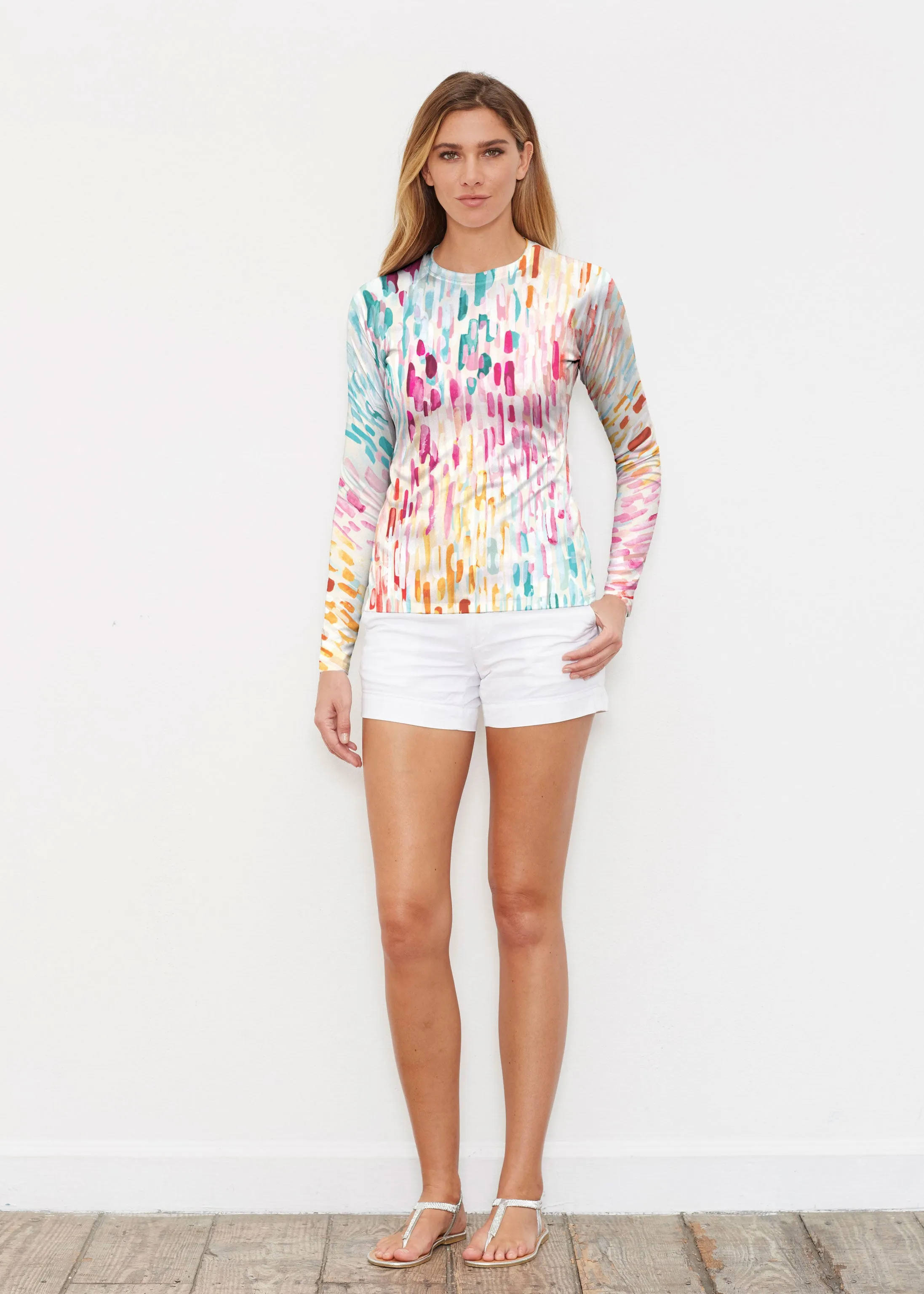 Rainbow Rain (16227) ~ Long Sleeve Rash Guard