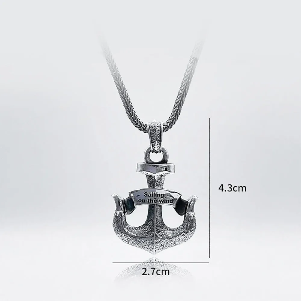Real Solid 925 Sterling Silver Pendants Boat Anchor Arrow Punk Gothic Jewelry