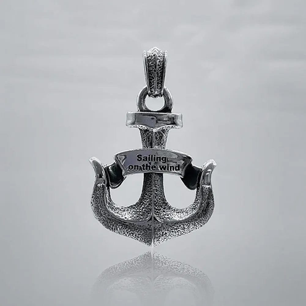 Real Solid 925 Sterling Silver Pendants Boat Anchor Arrow Punk Gothic Jewelry