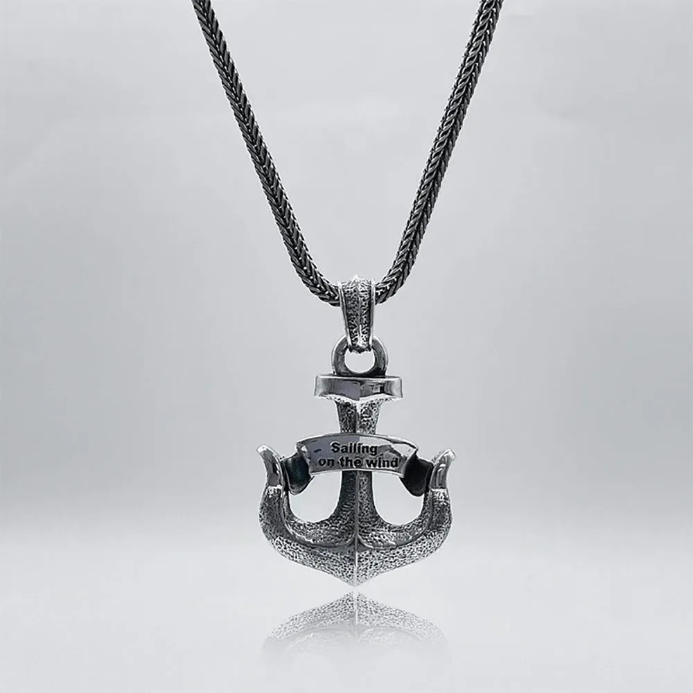 Real Solid 925 Sterling Silver Pendants Boat Anchor Arrow Punk Gothic Jewelry