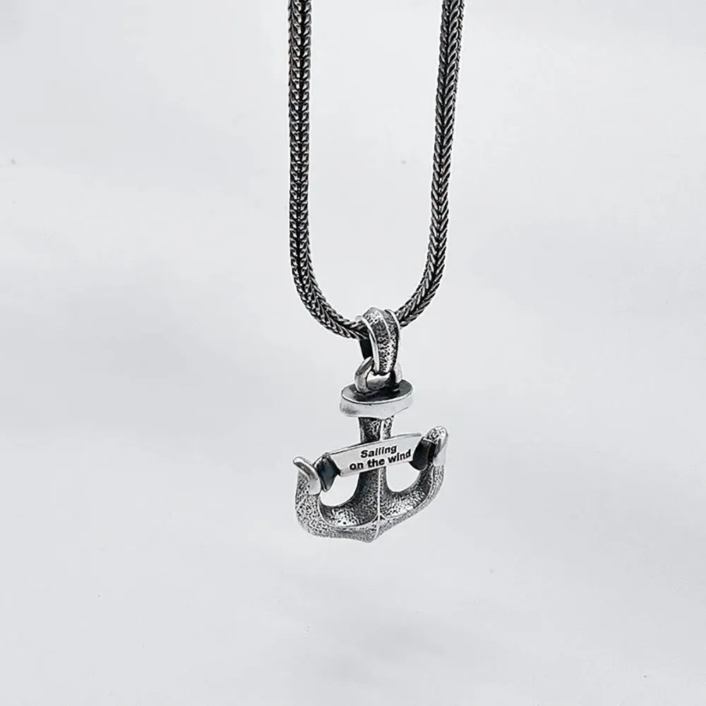Real Solid 925 Sterling Silver Pendants Boat Anchor Arrow Punk Gothic Jewelry