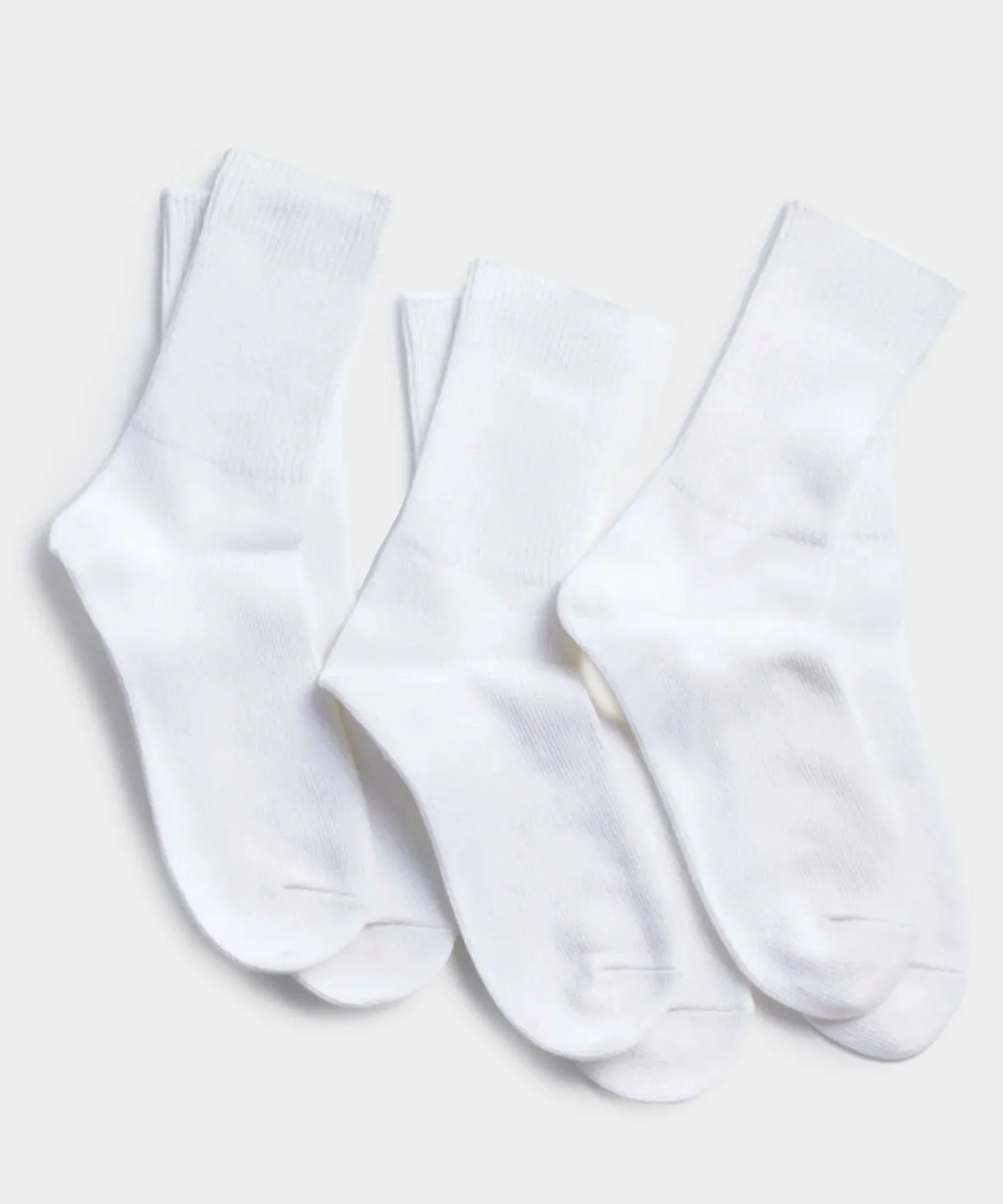 RoToTo Organic Daily 3 Pack Ribbed Crew Socks in White