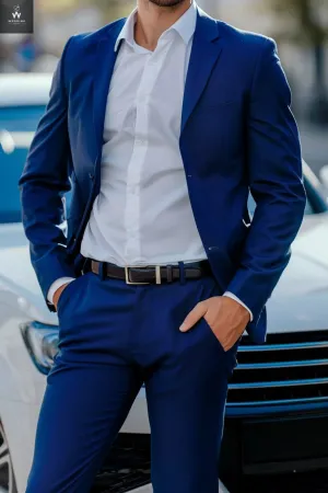 Royal Blue Two-Piece Suit for Men - Custom Made Bespoke Wedding Suit