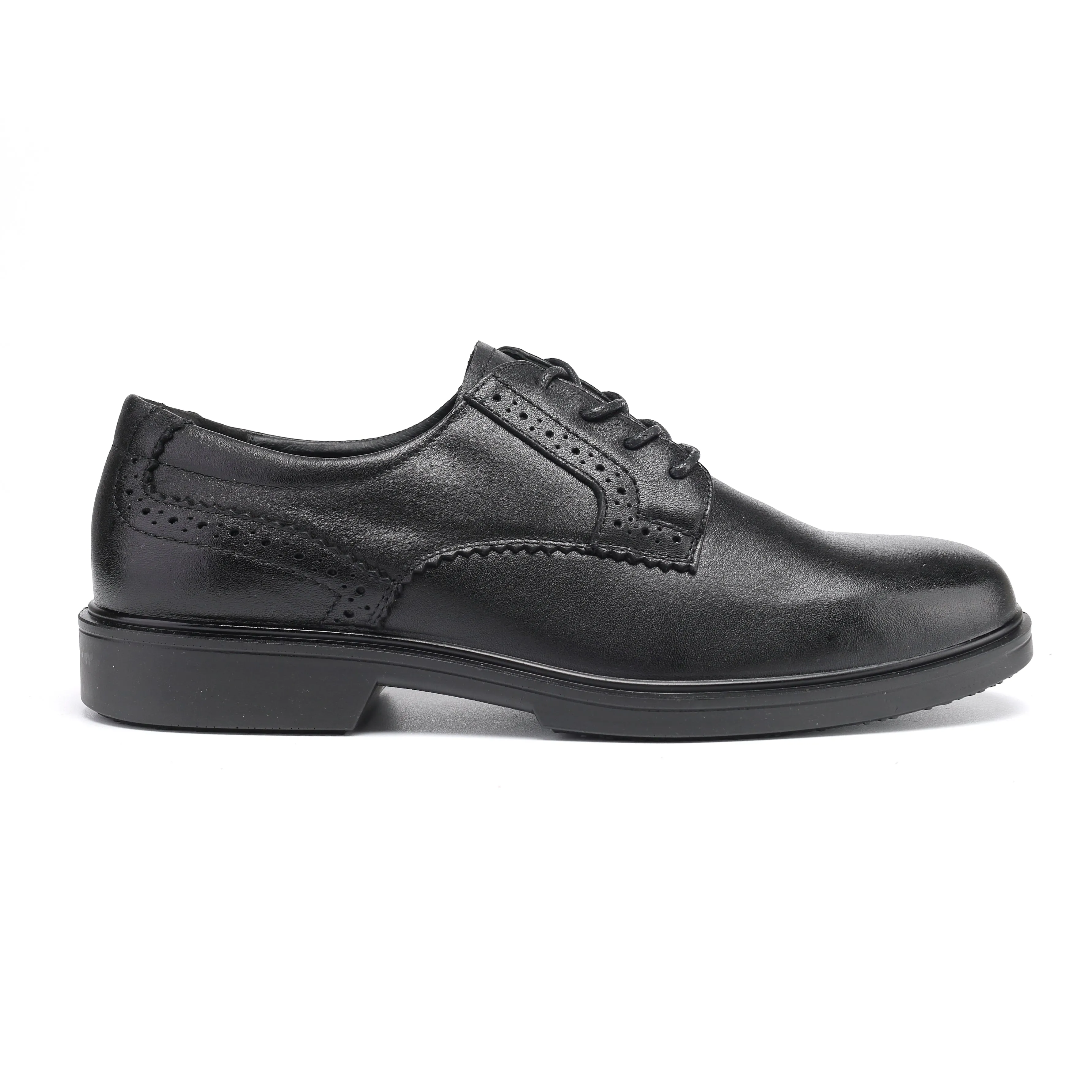 RV2102 Classic Black Men's 4" Oxford Work Shoes - Full Grain Leather with Kevlar Puncture Resistance