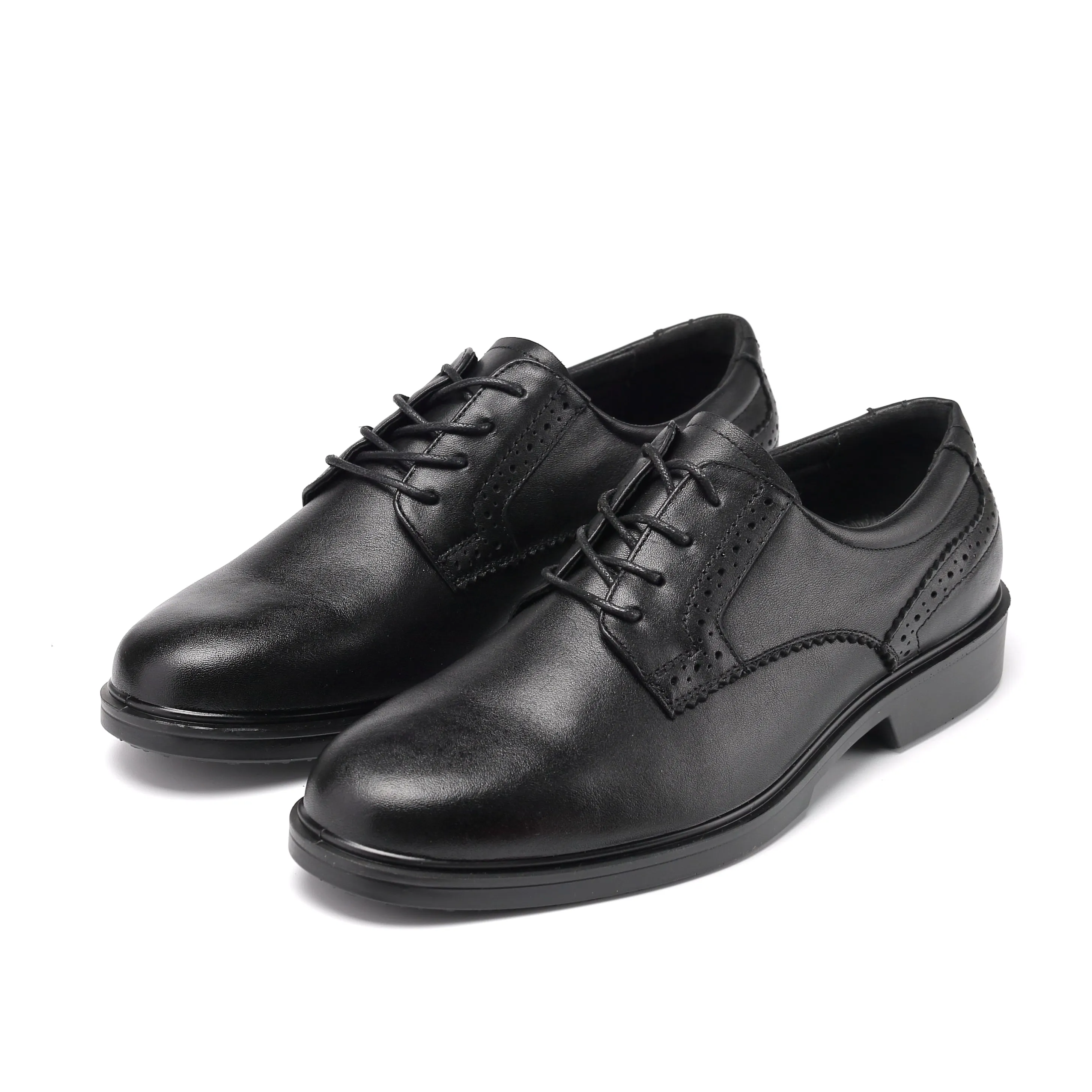 RV2102 Classic Black Men's 4" Oxford Work Shoes - Full Grain Leather with Kevlar Puncture Resistance