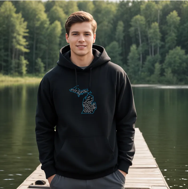 SALE "Michigan Fishing" Men's Classic Hoodie