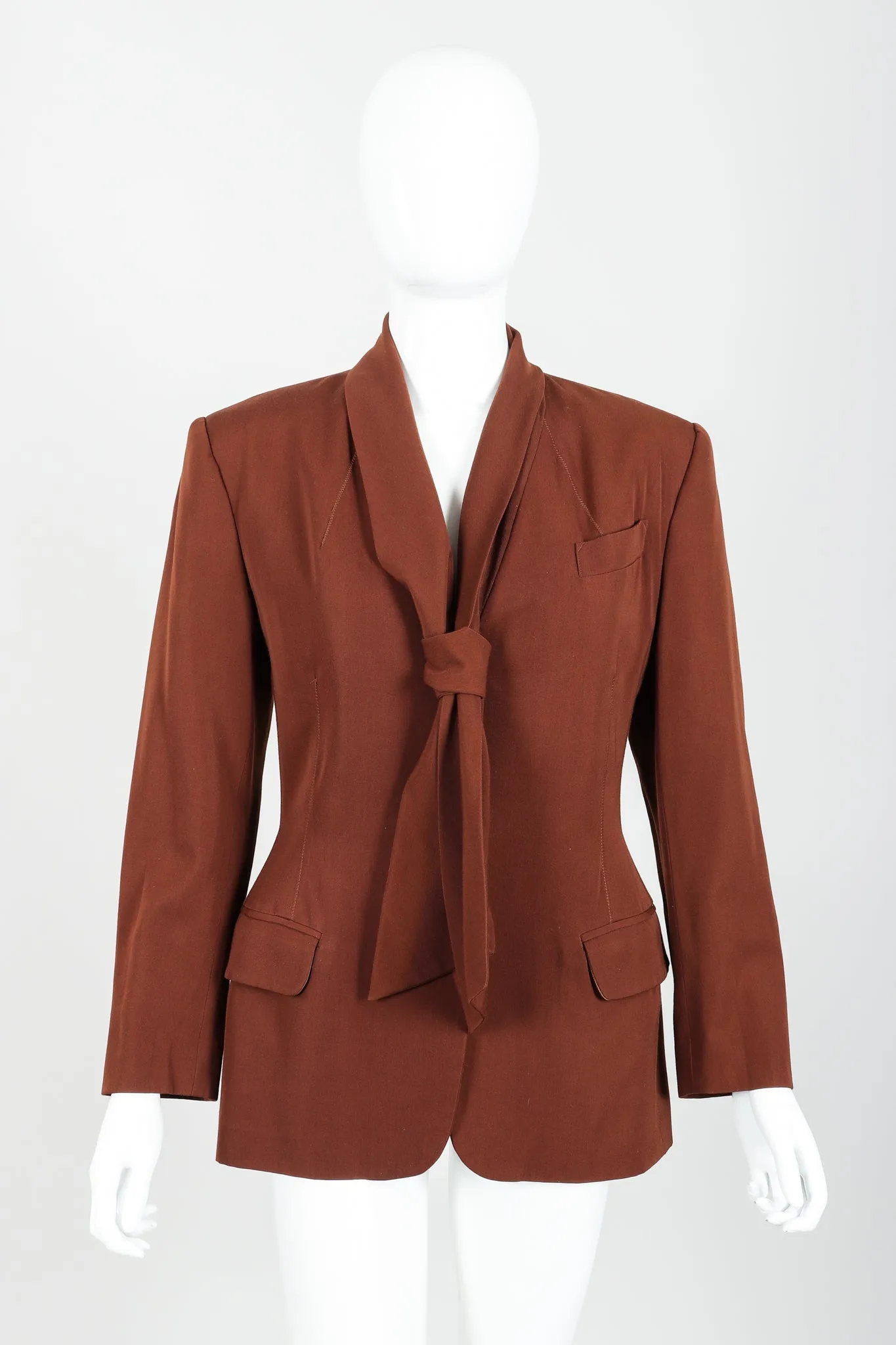 Scarf Tie Jacket & Pant Suit