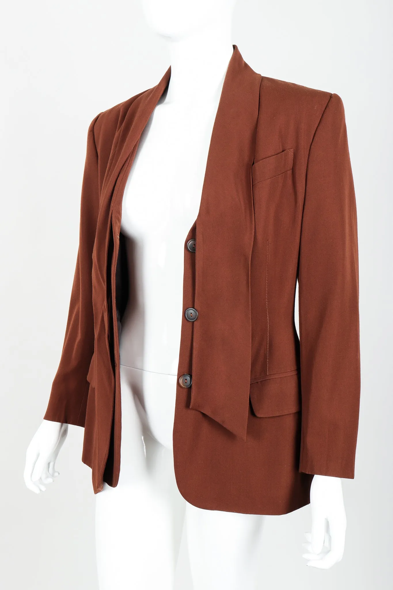 Scarf Tie Jacket & Pant Suit