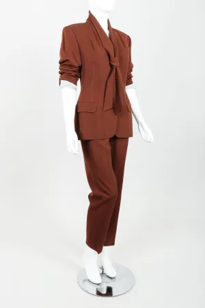 Scarf Tie Jacket & Pant Suit