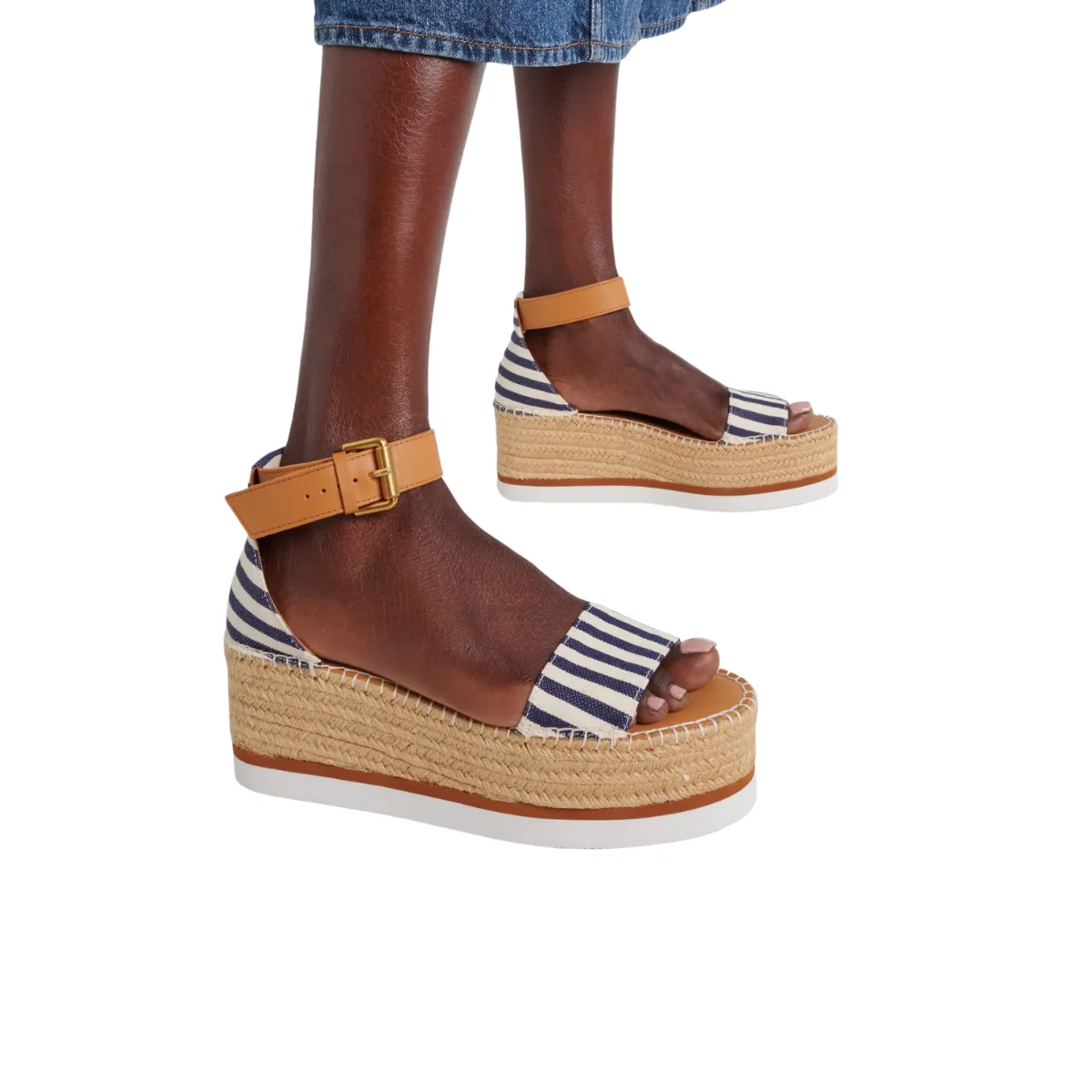 See by Chloe Glyn Platform Espadrille in Dark Blue