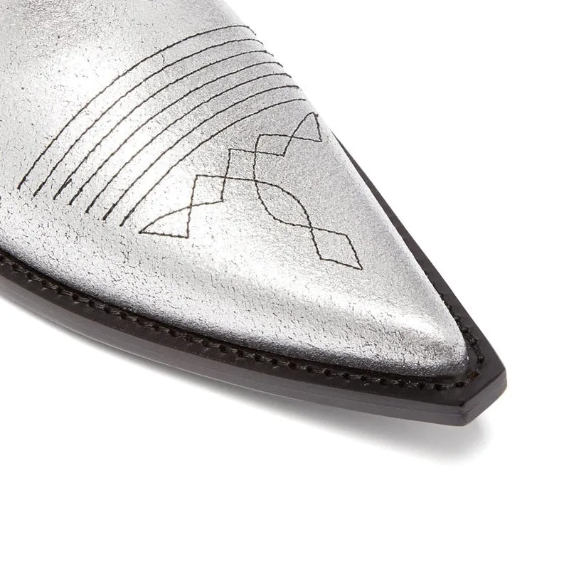 Silver Western Boots