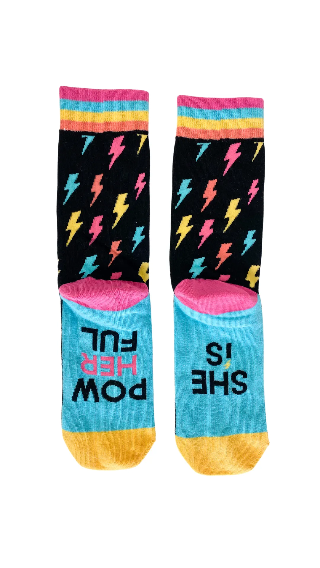 Socks - She Is Pow-Her-Ful (Black)- Pack of 5