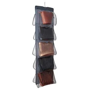 Stephenie Hanging Medium Handbag Purse Organizer - with Dual-Sided 10 Clear See-Through Pockets (10 L x 12-1/2 W x 6 H)inch - Closet Wardrobe Storage Organization
