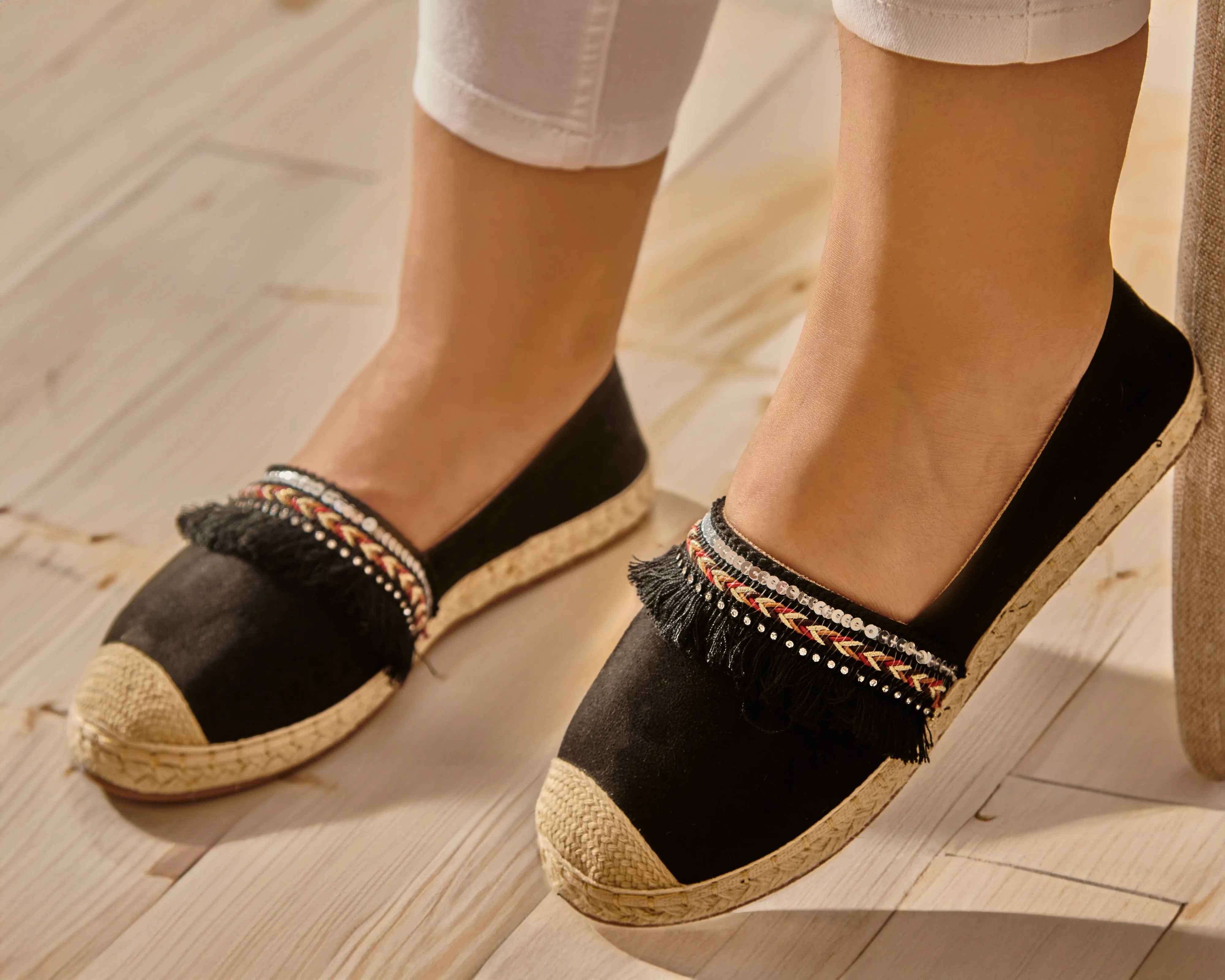 Straguzel | Bohemian Style Espadrille - Black