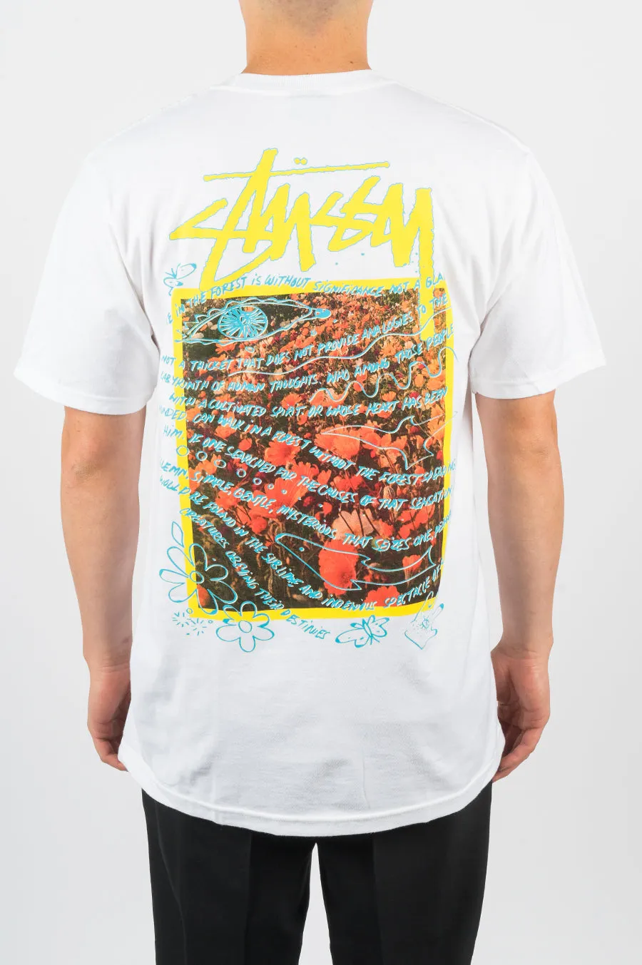 STUSSY SUPER BLOOM TEE WHITE