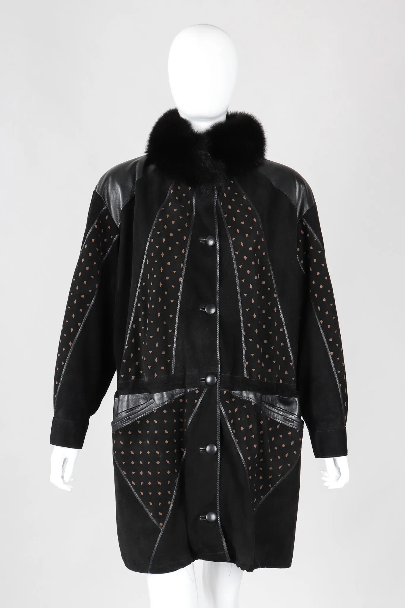 Suede Patchwork Car Coat