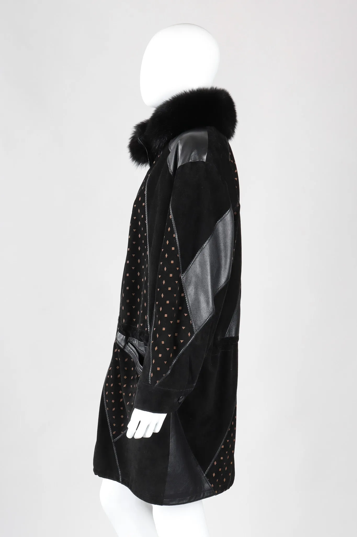 Suede Patchwork Car Coat