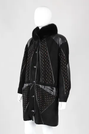 Suede Patchwork Car Coat