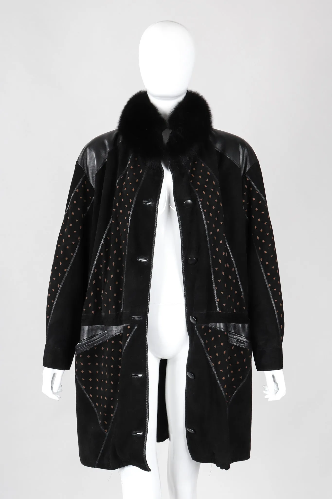 Suede Patchwork Car Coat