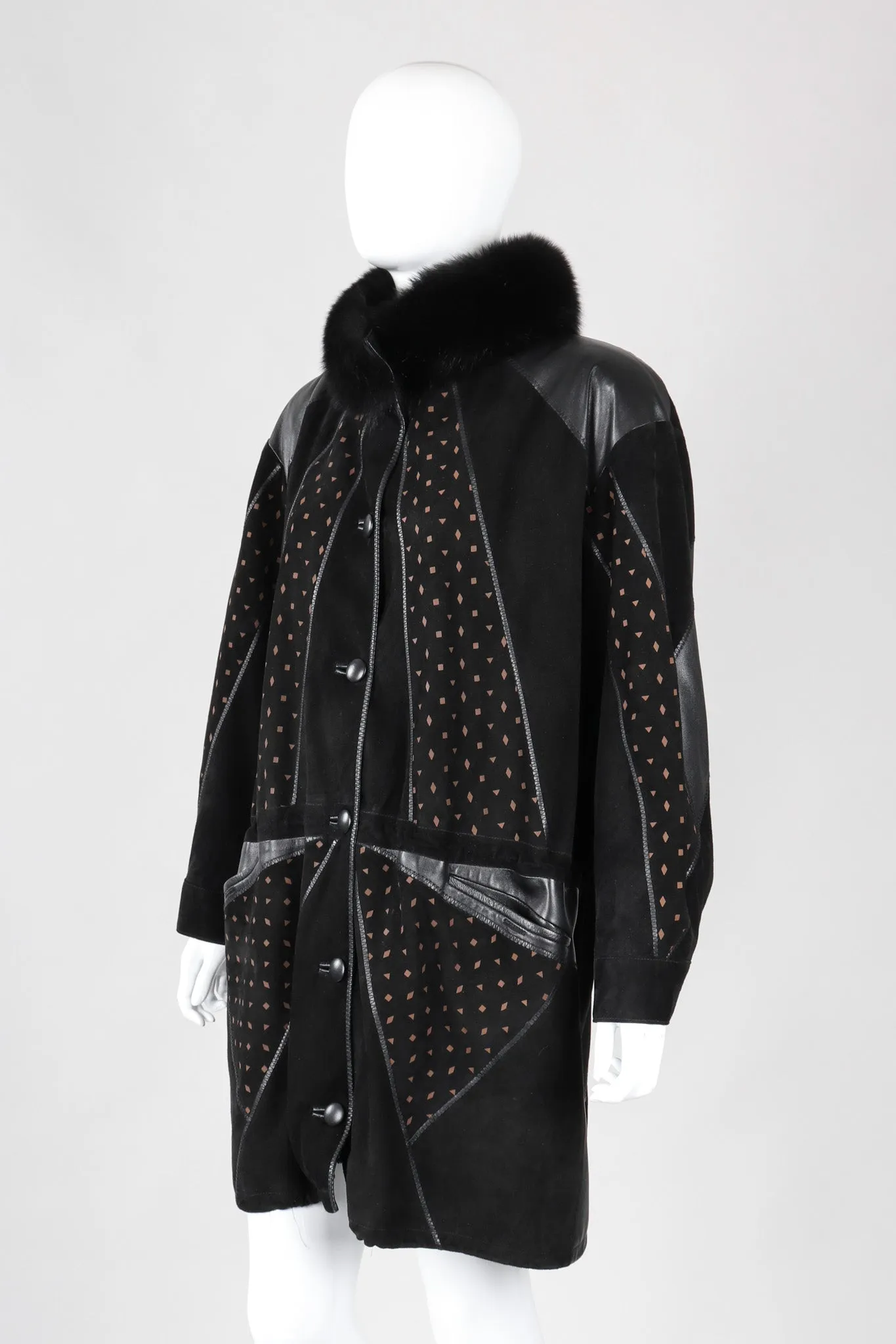 Suede Patchwork Car Coat