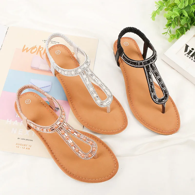 Summer Bohemian Flat Shoes Women's Sandals Large Size Women's Shoes Ladies Sandals Flat