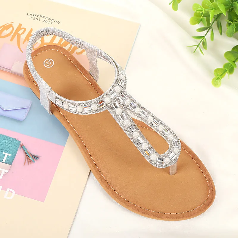 Summer Bohemian Flat Shoes Women's Sandals Large Size Women's Shoes Ladies Sandals Flat