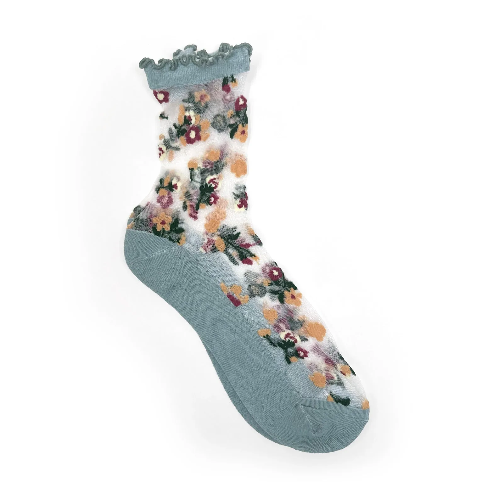 The Posey Sheer Floral Socks - Various Colours