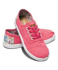 Toms Youth 10001285 Pink Inked Heel Patch Youth Cordones Shoes Size 3