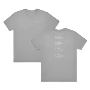 Unisex Organic Cotton Graphic Tee - Medium Grey/Light Grey - Shoes