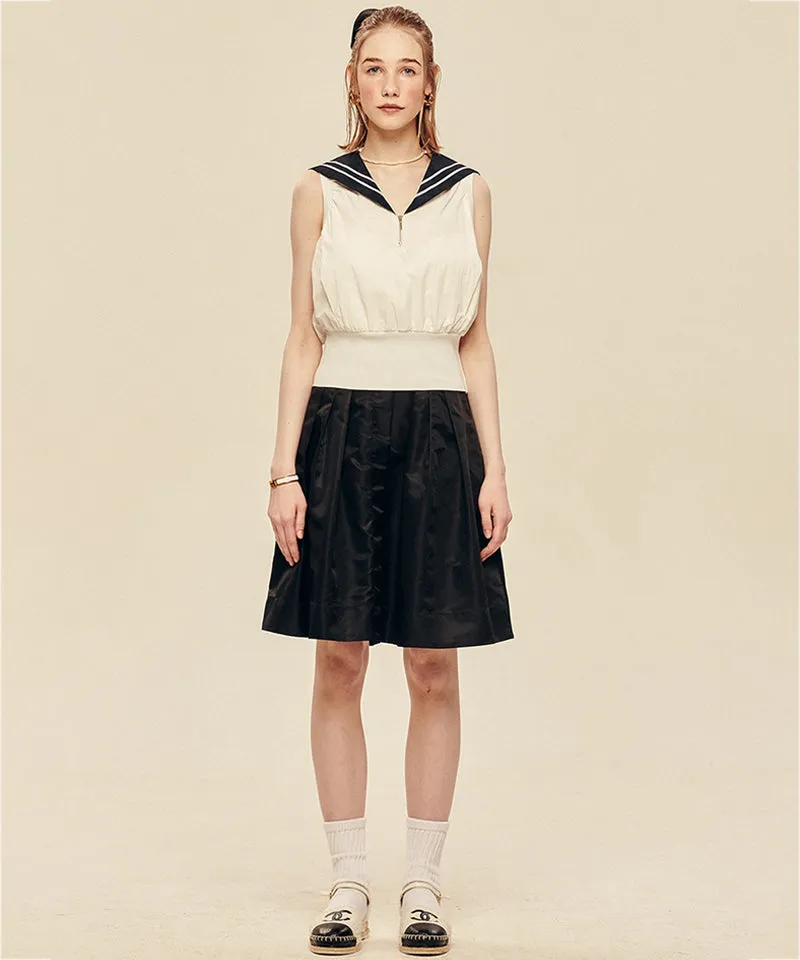 UTG x LE SONNET Lovely Marine Blouse - White