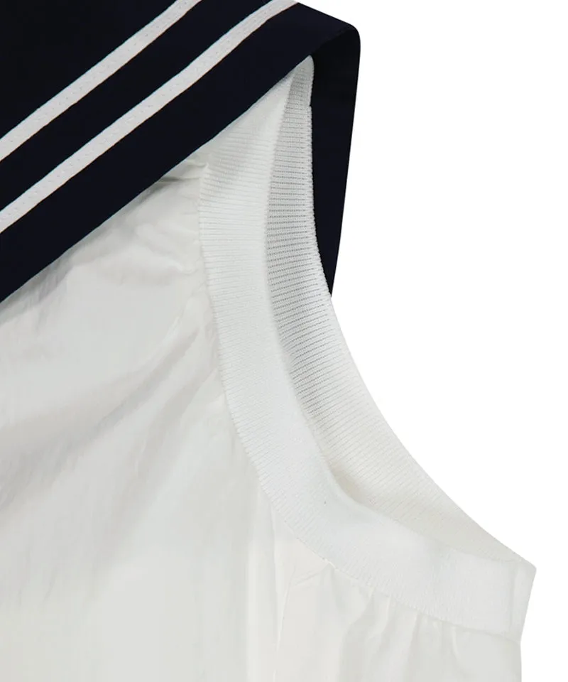 UTG x LE SONNET Lovely Marine Blouse - White