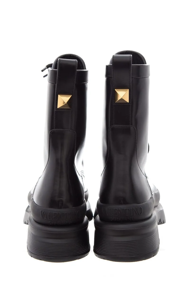 Valentino Black Boots with Rock Studs SZ 40 NWT
