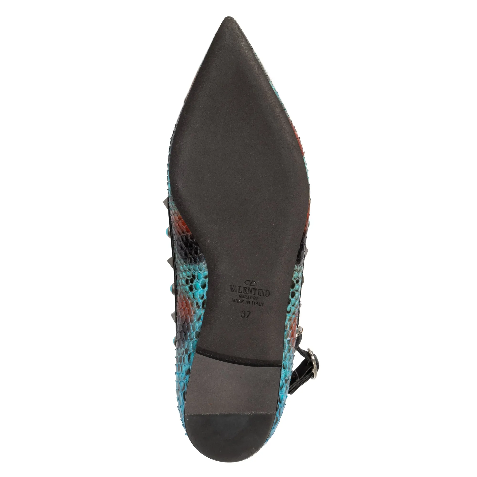 Valentino Rockstud T-Strap Flat Multicolored