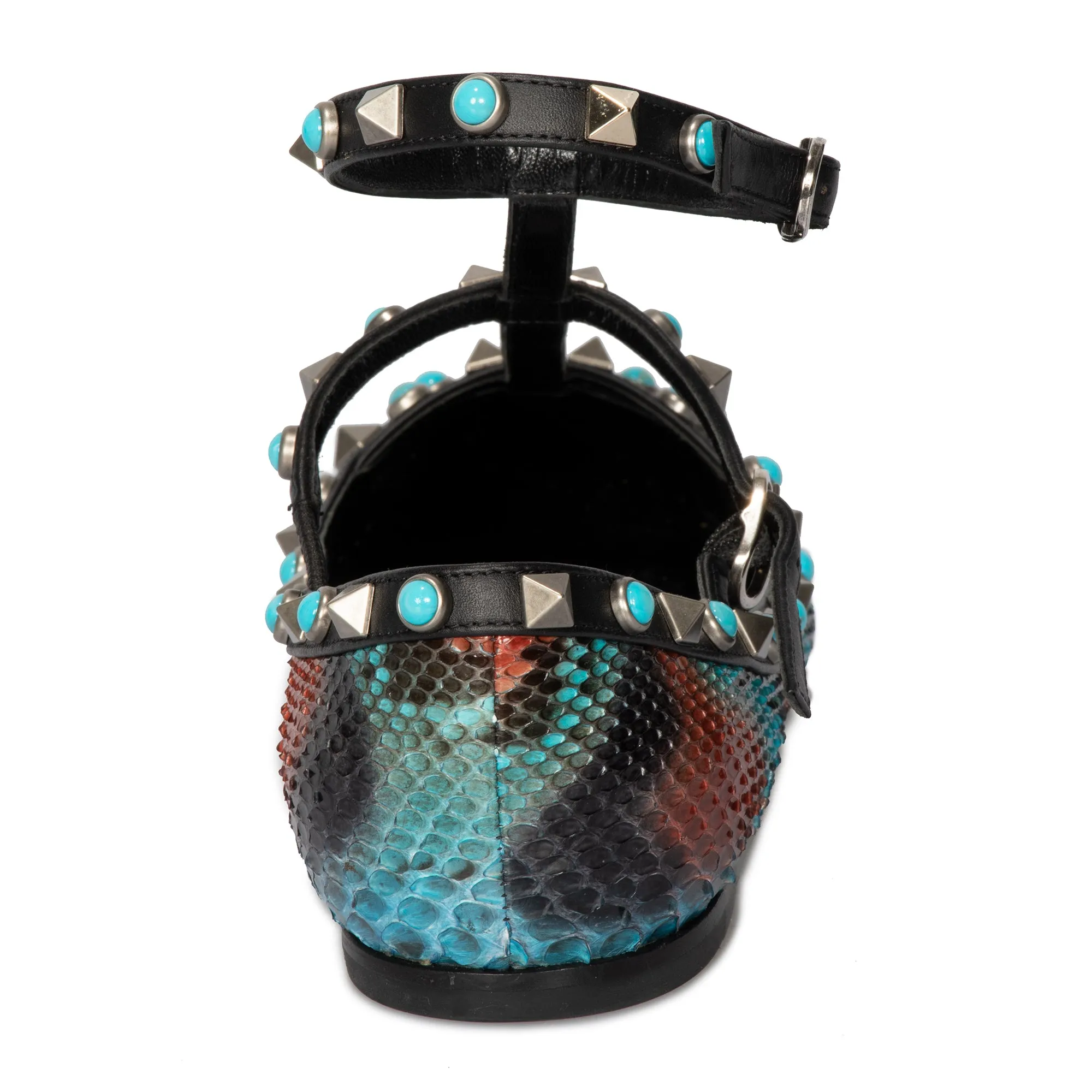 Valentino Rockstud T-Strap Flat Multicolored