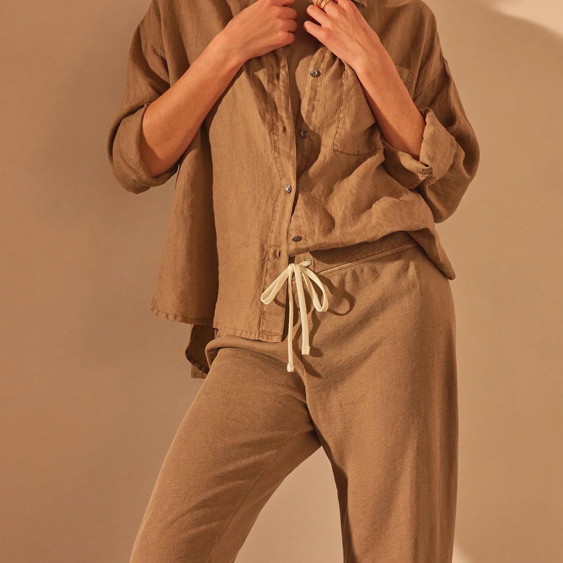 Vintage French Terry Cutoff Sweatpant - Cashew Pigment