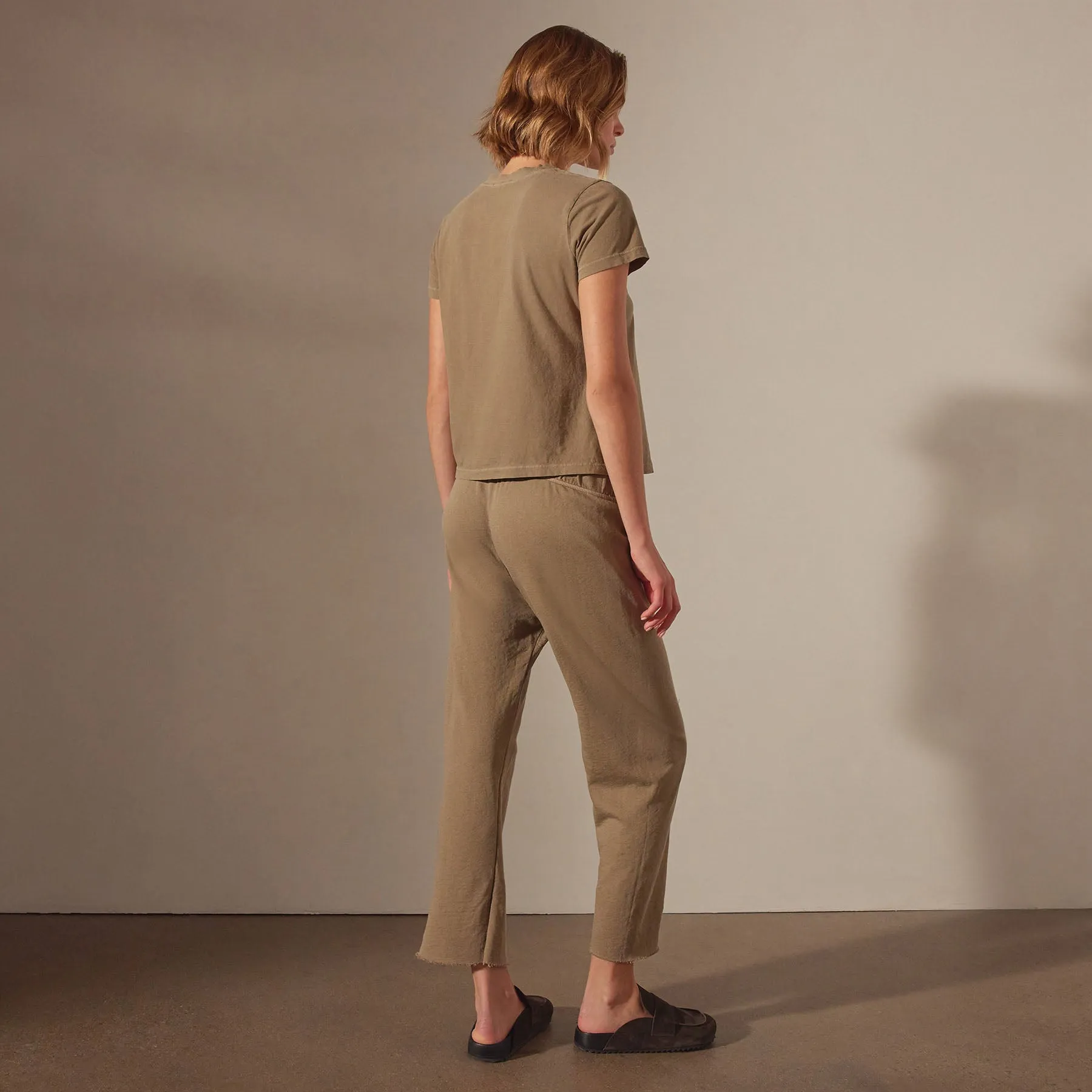 Vintage French Terry Cutoff Sweatpant - Cashew Pigment