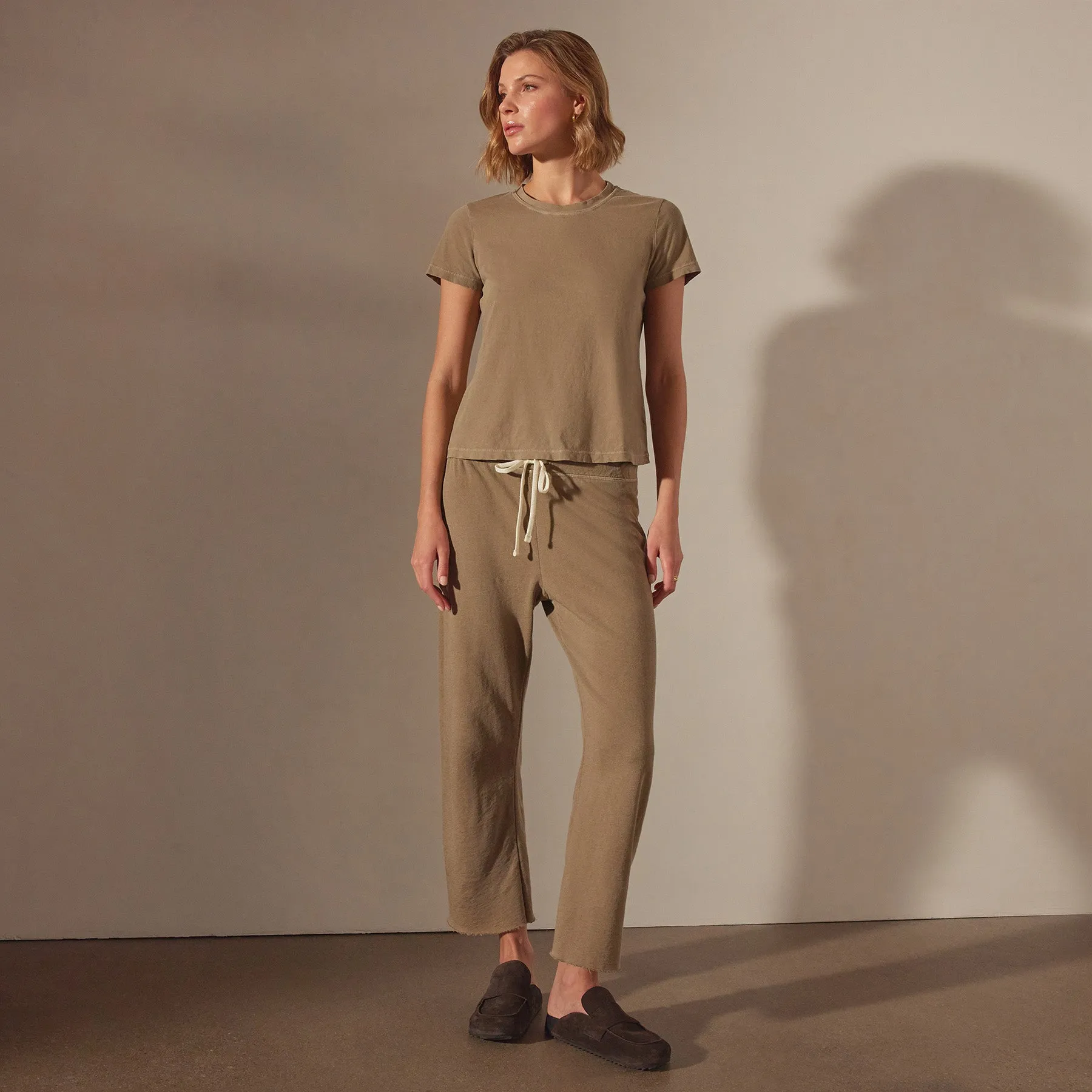 Vintage French Terry Cutoff Sweatpant - Cashew Pigment