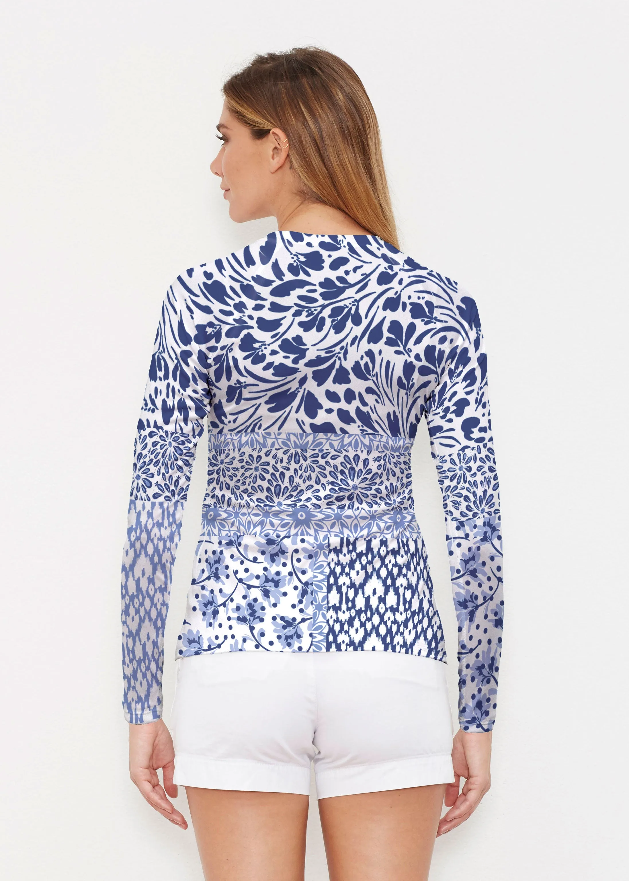 Whimsical Blue (13560) ~ Long Sleeve Rash Guard